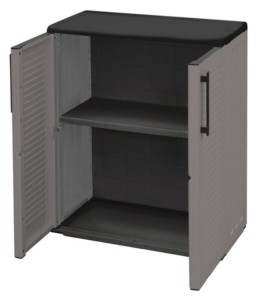Armadio esterno 2 ante grigio e nero 68x84h cm - Arisa