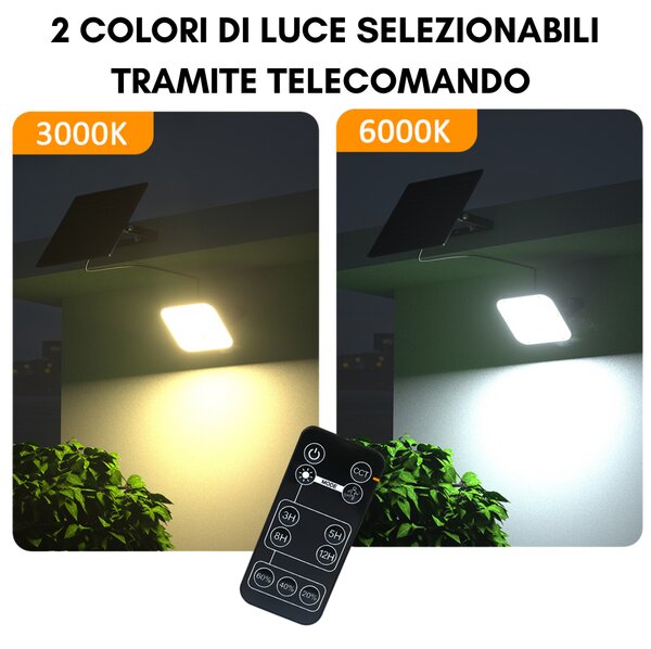 Faro ad Energia solare con Telecomando 9600 Lumen