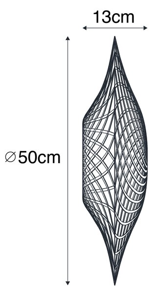 Paralume orientale in bambù 50 cm - Rina
