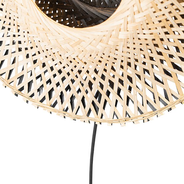 Lampada da parete orientale in rattan 35 cm con spina - Rina