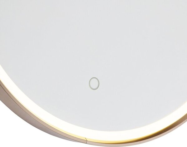 Specchio da bagno in rame 50 cm con LED e dimmer touch - Miral