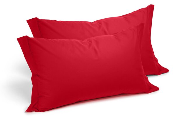 Coppia Federe In Cotone Cotone Tinta Unita Standard Caleffi Tinta Unita Rosso Caleffi