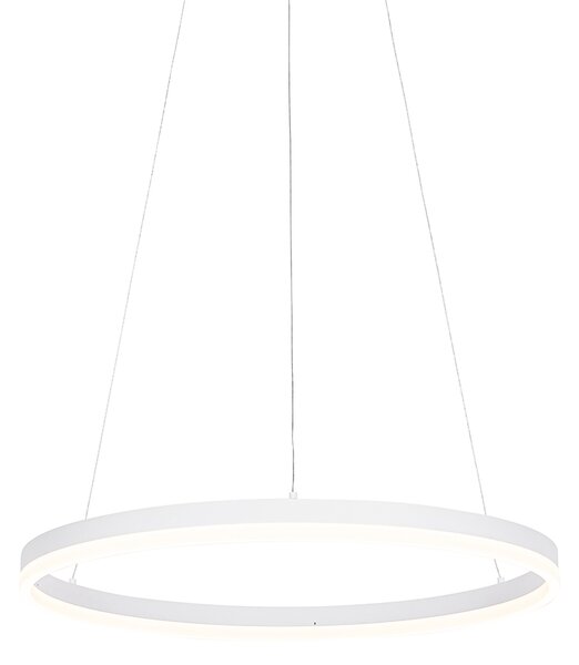 Lampada a sospensione di design bianca 60 cm con LED dimmerabile a 3 fasi - Anello