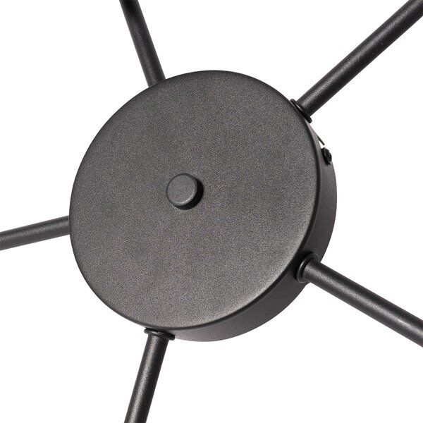 Plafoniera nera con interno dorato 5 luci - Multidrum