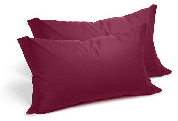 Coppia Federe In Cotone Cotone Tinta Unita Standard Caleffi Tinta Unita Bordeaux Caleffi