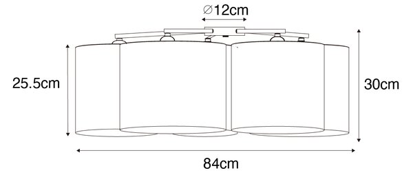 Plafoniera nera con interno dorato 5 luci - Multidrum