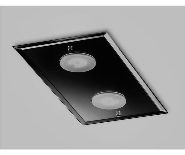 Plafoniera da Muro con in Vetro a Specchio collezione DADO Dimensioni 20x40x h 3 cm - 1,7 kg GX53 Led 2 x max 7 watt struttura Nero