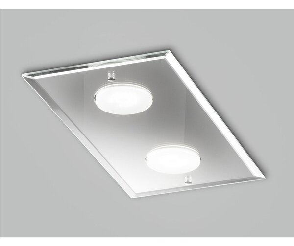 Plafoniera da Muro con in Vetro a Specchio collezione DADO Dimensioni 20x40x h 3 cm - 1,7 kg GX53 Led 2 x max 7 watt struttura specchiante