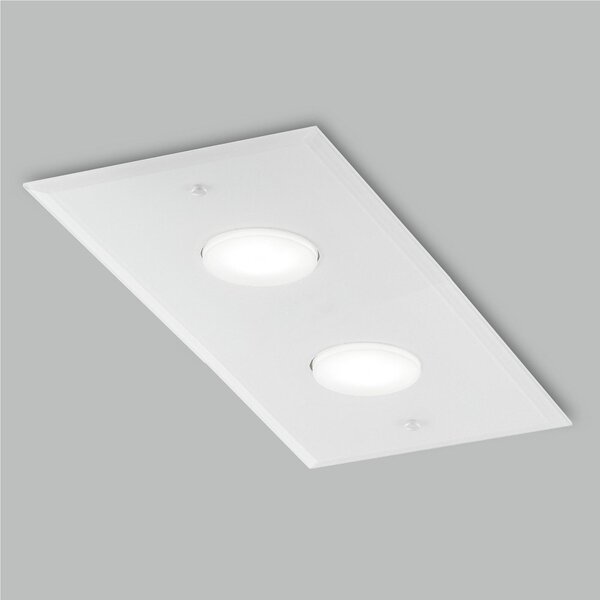 Plafoniera da Muro con in Vetro a Specchio collezione DADO Dimensioni 20x40x h 3 cm - 1,7 kg GX53 Led 2 x max 7 watt struttura bianco