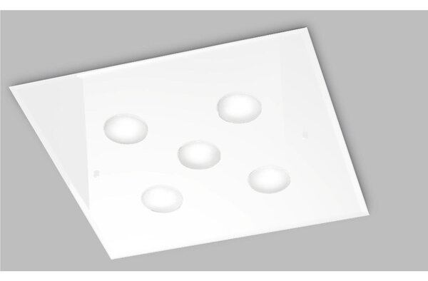Plafoniera da Muro con in Vetro a Bianco collezione DADO Dimensioni 50x50x h 3 cm - 5,5 kg GX53 Led 5 x max 7 watt struttura colore bianco