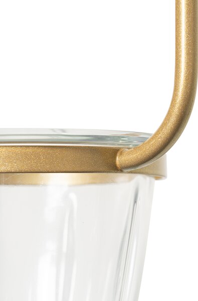 Lampada a sospensione Art Déco oro con vetro bianco 3 luci - Isabella