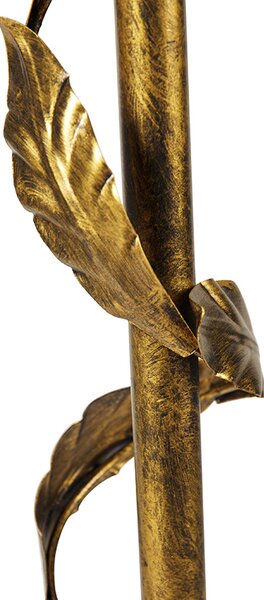 Lampada da terra oro con paralume arancione e interno oro 50 cm - Linden