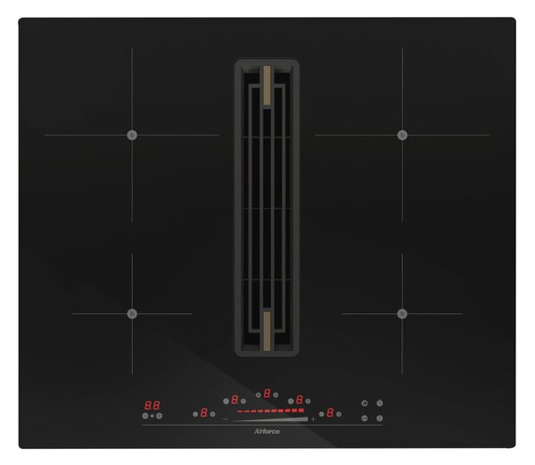 Airforce Piano Cottura a Induzione con Cappa Integrata Aspirante 4 Fuochi Larghezza 80 cm colore Nero - AF000133 Innova Artis Prima 80 A