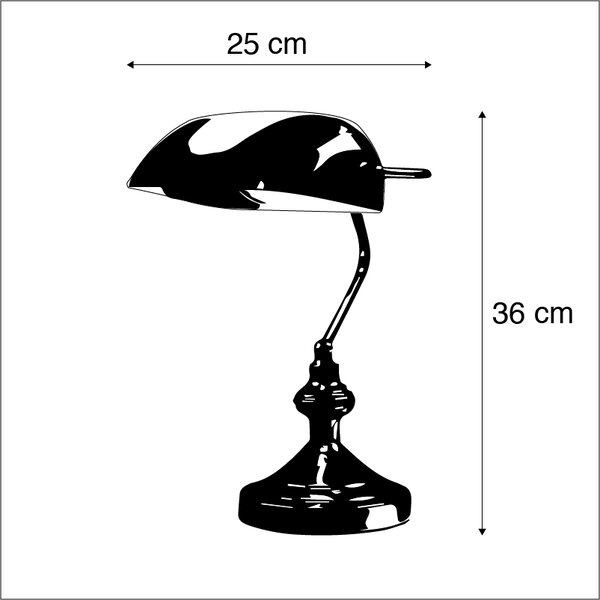 Lampada da tavolo intelligente ottone con vetro verde incl. Wifi P45 - Banker