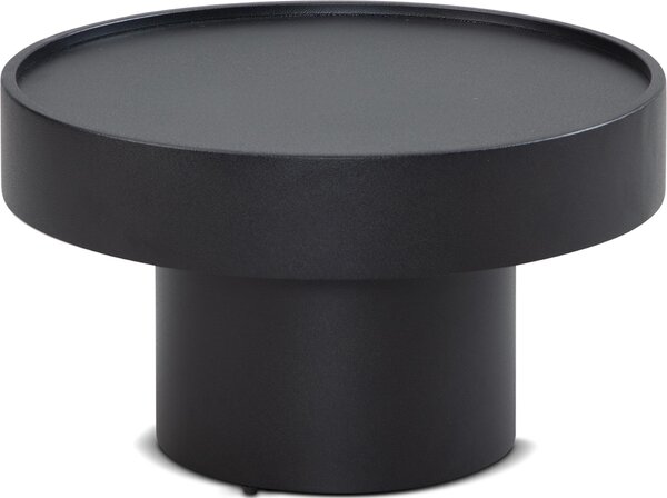 WOHNLING tavolino 60x60x36 cm metallo nero tavolo da divano tavolo rotondo da salotto a forma di fungo tavolino in ferro tavolino laterale da salotto
