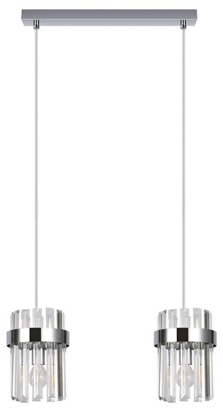 Lampada a sospensione VETRO cromata 2xE14x10W in vetro, dimensioni: 150x40x14 cm, IP20, Light Prestige