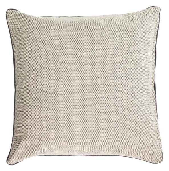 Fodera cuscino Celmira 100% cotone beige e bordo grigio 45 x 45 cm