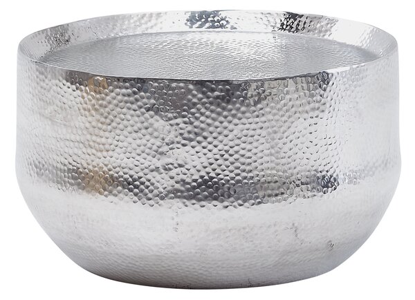 Tavolino da salotto alluminio argento 60x60x35 cm in ferro battuto | Wohnling