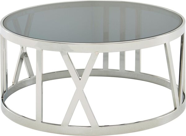 Tavolino in vetro metallo 60x60x30 cm tavolino argento | Wohnling