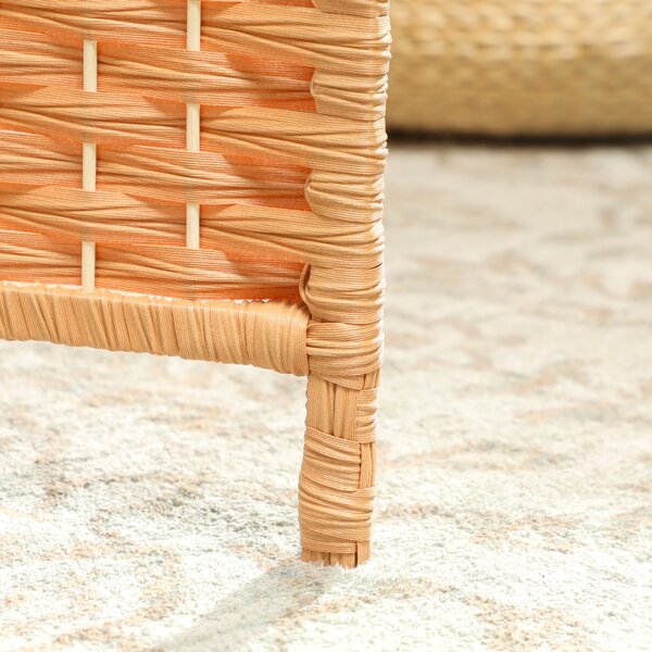 HOMCOM Paravento da interno in legno a 4 pannelli pieghevole, 180 x 180 cm, Marrone chiaro | Aosom Italy
