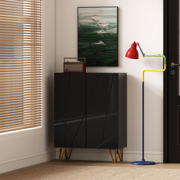 HOMCOM Scarpiera con 2 Ante e 4 Ripiani Regolabili, 72 x 31,5 x 95 cm, Nero | Aosom Italy