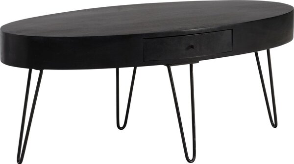 Tavolino residenziale in legno massiccio 100 cm tavolo da salotto tavolo da divano cassetto | Wohnling