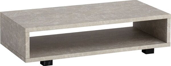 WOHNLING Tavolino da caffè 100x50x25 cm Color sabbia Tavolino da divano in look pietra Tavolo da soggiorno moderno Rettangolare con vano portaoggetti Tavolo da salotto Beige Liscio