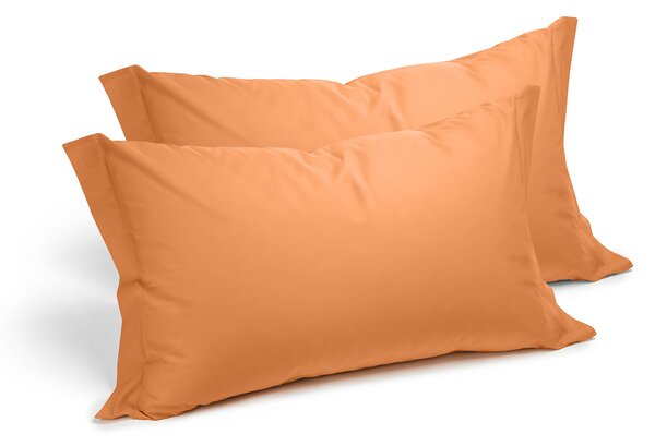 Coppia Federe In Cotone Cotone Tinta Unita Standard Caleffi Tinta Unita Arancio Caleffi