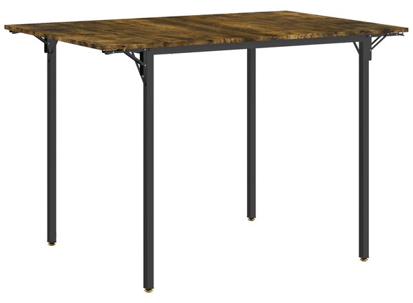 HOMCOM Tavolo da Pranzo a Ribalta stile Industriale per 2-4 Persone in Legno e Metallo, 120x79x79 cm, Marrone Rustico