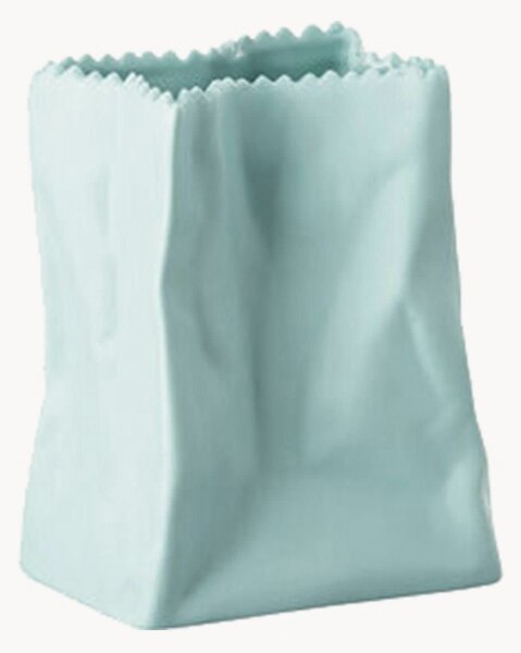 Mini vaso in porcellana Bag Mint, alt. 9 cm