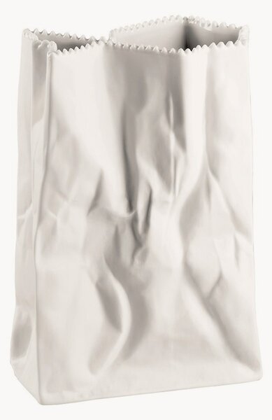 Vaso in porcellana Paper Bag, alt. 19 cm