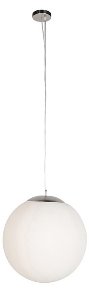 Lampada a sospensione scandinava smart argento con vetro opale 50cm incl. WiFi A60 - Ball 50
