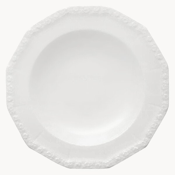 Set di 6 piatti fondi in porcellana Maria White