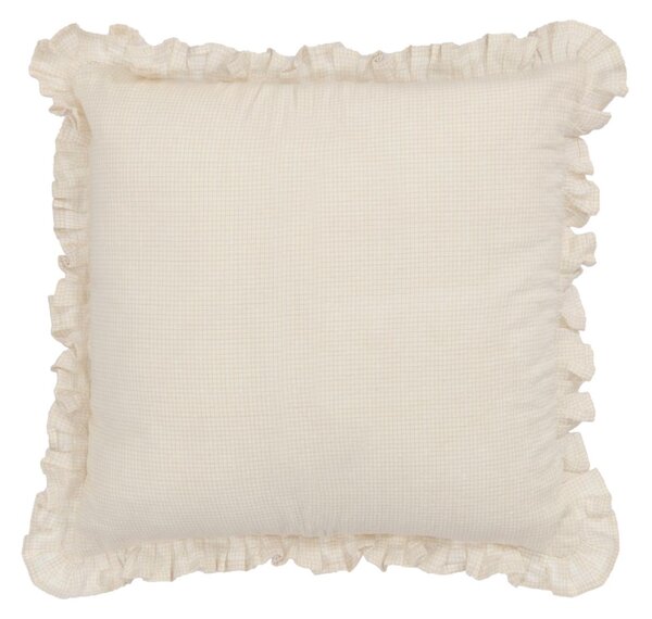 Fodera cuscino Nacha in cotone e lino beige 45 x 45 cm