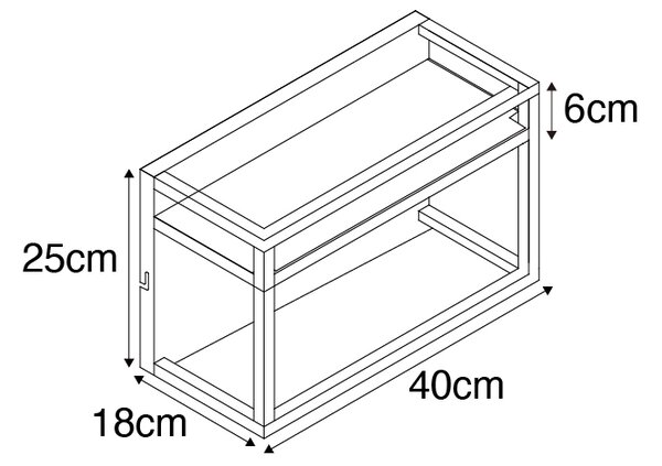 Lampada da parete industriale nera con cremagliera 2 luci - Cage Rack