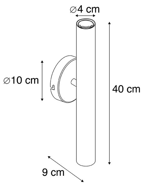 Lampada da parete vintage oro 2 luci - Tubi