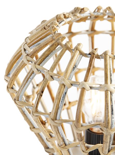 Lampada da tavolo rustica in bambù con bianco - Canna Diamond