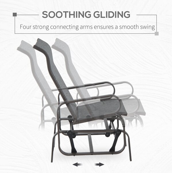 Outsunny – Sedia a Dondolo da Giardino 75 × 60 × 105cm