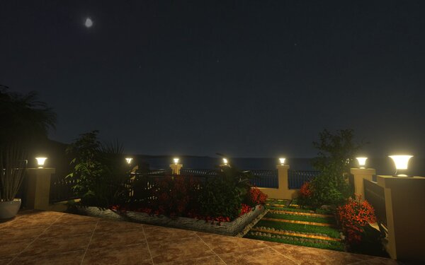 Lampioncino Colonna Solare da esterno 2200 Lumen "LMS-089"