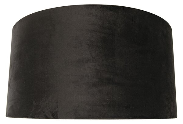 Paralume in velluto nero 50/50/25 con interno dorato