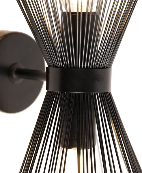 Applique da parete Art Déco nera 2 luci - Broom