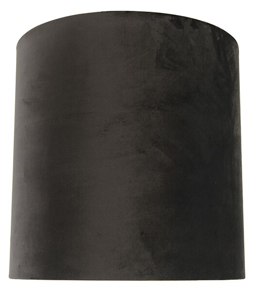 Paralume in velluto nero 40/40/40 con interno dorato