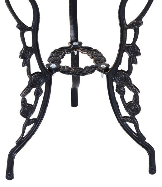 Outsunny Tavolo con sedia da giardino set da giardino in 3 pezzi, gruppo salotto, set da balcone, mobili da balcone, sedia da tavolo, Bronzo