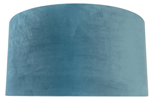 Paralume in velluto blu 50/50/25 con interno dorato