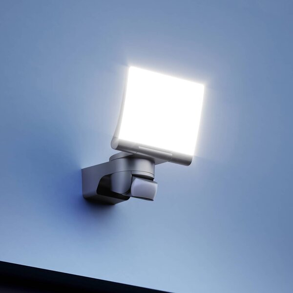 STEINEL Faretto da esterno con sensore XLED Home 2 XL S grafite IP44, Nero, Plastica, Moderno