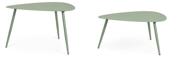 Set di tavolini da giardino in acciaio 2 pz 73,5x77,5 cm Yvonne – Bizzotto