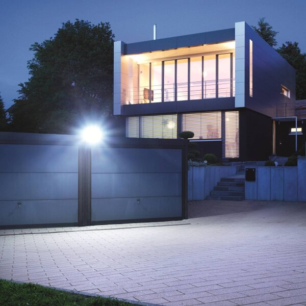 STEINEL Faretto da esterno con sensore XLED Home 2 XL S grafite IP44, Nero, Plastica, Moderno