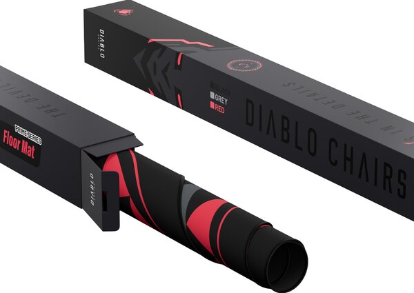 Tappetino Antiscivolo Gaming Diablo Chairs per Sedia, Nero‑Rosso