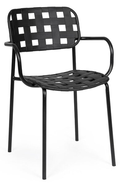 Sedie da esterno in set nere in metallo 4 pz Clover – Bizzotto
