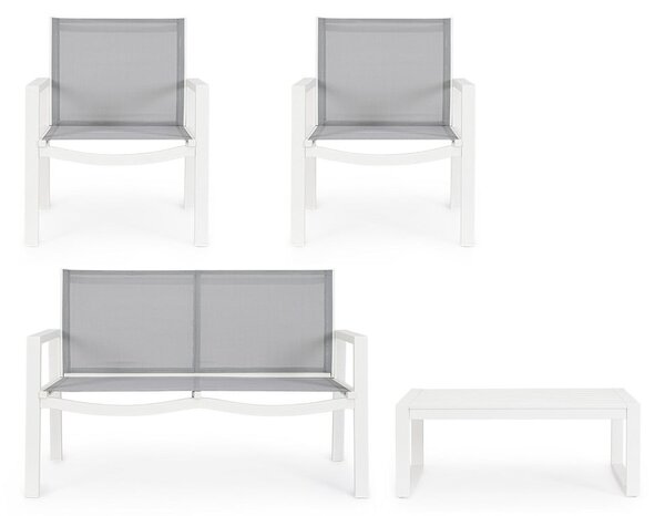 Set di mobili da giardino bianco in alluminio per 4 persone Kallen – Bizzotto